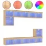 TV-Wandmöbel mit LED, 8-teilig, Holzwerkstoff, Sonoma-Eiche von , TV-Möbel - Ref: Foro24-3216670, Preis: 210,67 €, Rabatt: %