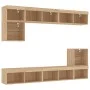 TV-Wandmöbel mit LED, 8-teilig, Holzwerkstoff, Sonoma-Eiche von , TV-Möbel - Ref: Foro24-3216670, Preis: 210,67 €, Rabatt: %
