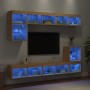 TV-Wandmöbel mit LED, 8-teilig, Holzwerkstoff, Sonoma-Eiche von , TV-Möbel - Ref: Foro24-3216670, Preis: 214,39 €, Rabatt: %