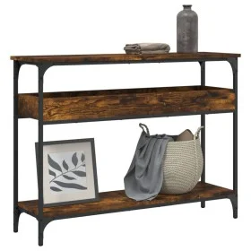 Console table shelf engineered wood smoke oak 100x29x75 cm by , Side tables - Ref: Foro24-837719, Price: 58,90 €, Discount: %