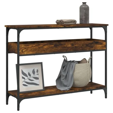 Console table shelf engineered wood smoke oak 100x29x75 cm by , Side tables - Ref: Foro24-837719, Price: 58,90 €, Discount: %