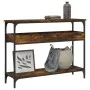 Console table shelf engineered wood smoke oak 100x29x75 cm by , Side tables - Ref: Foro24-837719, Price: 58,90 €, Discount: %