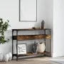 Mesa consola estante madera ingeniería roble humo 100x29x75 cm de , Mesas auxiliares - Ref: Foro24-837719, Precio: 58,90 €, D...