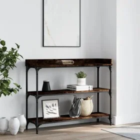 Console table with smoked oak shelves 100x30x80 cm by , Side tables - Ref: Foro24-837809, Price: 53,01 €, Discount: %