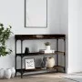 Console table with smoked oak shelves 100x30x80 cm by , Side tables - Ref: Foro24-837809, Price: 53,01 €, Discount: %