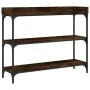 Console table with smoked oak shelves 100x30x80 cm by , Side tables - Ref: Foro24-837809, Price: 53,01 €, Discount: %