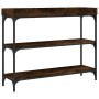 Konsolentisch mit Regalen aus geräucherter Eiche, 100 x 30 x 80 cm von , Seitentische - Ref: Foro24-837809, Preis: 53,57 €, R...