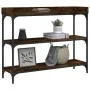 Console table with smoked oak shelves 100x30x80 cm by , Side tables - Ref: Foro24-837809, Price: 53,01 €, Discount: %