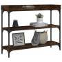 Konsolentisch mit Regalen aus geräucherter Eiche, 100 x 30 x 80 cm von , Seitentische - Ref: Foro24-837809, Preis: 53,57 €, R...