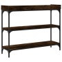 Konsolentisch mit Regalen aus geräucherter Eiche, 100 x 30 x 80 cm von , Seitentische - Ref: Foro24-837809, Preis: 53,57 €, R...