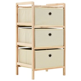 Storage shelf with 3 beige cedar wood fabric baskets by vidaXL, Lockers and storage cabinets - Ref: Foro24-246433, Price: 28,...
