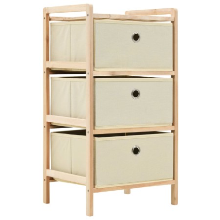 Storage shelf with 3 beige cedar wood fabric baskets by vidaXL, Lockers and storage cabinets - Ref: Foro24-246433, Price: 28,...