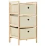 Storage shelf with 3 beige cedar wood fabric baskets by vidaXL, Lockers and storage cabinets - Ref: Foro24-246433, Price: 31,...