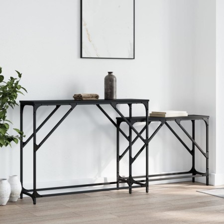 Stackable console tables 2 units black engineered wood by , Side tables - Ref: Foro24-837802, Price: 47,75 €, Discount: %