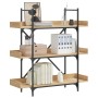 Bookcase with 3 shelves engineered oak wood 100x33x108.5 cm by , Bookcases and shelves - Ref: Foro24-837688, Price: 64,77 €, ...