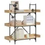 Bookcase with 3 shelves engineered oak wood 100x33x108.5 cm by , Bookcases and shelves - Ref: Foro24-837688, Price: 64,03 €, ...