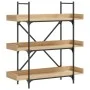 Bookcase with 3 shelves engineered oak wood 100x33x108.5 cm by , Bookcases and shelves - Ref: Foro24-837688, Price: 64,03 €, ...