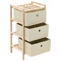 Storage shelf with 3 beige cedar wood fabric baskets by vidaXL, Lockers and storage cabinets - Ref: Foro24-246433, Price: 28,...