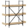 Bookcase with 3 shelves engineered oak wood 100x33x108.5 cm by , Bookcases and shelves - Ref: Foro24-837688, Price: 64,77 €, ...