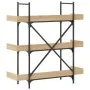 Bookcase with 3 shelves engineered oak wood 100x33x108.5 cm by , Bookcases and shelves - Ref: Foro24-837688, Price: 64,03 €, ...