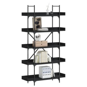 Librería 5 estantes madera de ingeniería negro 100x33x180,5 cm de , Librerías y estanterías - Ref: Foro24-837697, Precio: 74,...