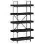 Bücherregal mit 5 Regalen aus schwarzem Holzwerkstoff, 100 x 33 x 180,5 cm von , Bücherregale und Regale - Ref: Foro24-837697...