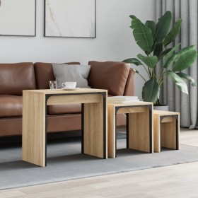 Stapelbare Couchtische 3 Stück aus Holzwerkstoff Sonoma-Eiche von , Couchtisch - Ref: Foro24-837823, Preis: 47,47 €, Rabatt: %