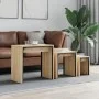 Stackable coffee tables 3 pieces engineered wood Sonoma oak by , Coffee table - Ref: Foro24-837823, Price: 47,04 €, Discount: %