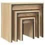 Stackable coffee tables 3 pieces engineered wood Sonoma oak by , Coffee table - Ref: Foro24-837823, Price: 47,04 €, Discount: %