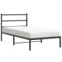 Bed frame with black metal headboard 100x190 cm by , Beds and slatted bases - Ref: Foro24-355359, Price: 60,48 €, Discount: %