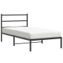 Estructura de cama con cabecero metal negro 100x190 cm de , Camas y somieres - Ref: Foro24-355359, Precio: 61,32 €, Descuento: %
