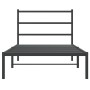 Estructura de cama con cabecero metal negro 100x190 cm de , Camas y somieres - Ref: Foro24-355359, Precio: 61,32 €, Descuento: %