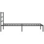 Estructura de cama con cabecero metal negro 100x190 cm de , Camas y somieres - Ref: Foro24-355359, Precio: 61,32 €, Descuento: %