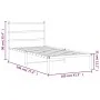 Bed frame with black metal headboard 100x190 cm by , Beds and slatted bases - Ref: Foro24-355359, Price: 60,48 €, Discount: %