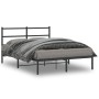 Estructura de cama con cabecero metal negro 140x190 cm de , Camas y somieres - Ref: Foro24-355365, Precio: 90,86 €, Descuento: %