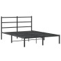 Estructura de cama con cabecero metal negro 140x190 cm