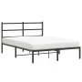 Bed frame with black metal headboard 140x190 cm by , Beds and slatted bases - Ref: Foro24-355365, Price: 89,56 €, Discount: %