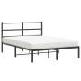 Estructura de cama con cabecero metal negro 140x190 cm