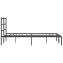 Estructura de cama con cabecero metal negro 140x190 cm