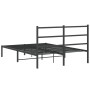 Estructura de cama con cabecero metal negro 140x190 cm