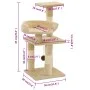 Katzenkratzbaum mit Sisalpfosten 65 cm beige von vidaXL, Katzenmöbel - Ref: Foro24-170609, Preis: 38,77 €, Rabatt: %