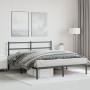 Estructura de cama con cabecero metal negro 150x200 cm de , Camas y somieres - Ref: Foro24-355367, Precio: 93,27 €, Descuento: %