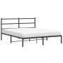 Estructura de cama con cabecero metal negro 150x200 cm de , Camas y somieres - Ref: Foro24-355367, Precio: 93,27 €, Descuento: %