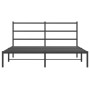 Estructura de cama con cabecero metal negro 150x200 cm de , Camas y somieres - Ref: Foro24-355367, Precio: 93,27 €, Descuento: %