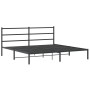 Estructura de cama con cabecero metal negro 193x203 cm de , Camas y somieres - Ref: Foro24-355371, Precio: 104,08 €, Descuent...