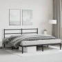 Bed frame with black metal headboard 193x203 cm by , Beds and slatted bases - Ref: Foro24-355371, Price: 102,64 €, Discount: %