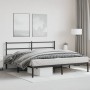 Estructura de cama con cabecero metal negro 193x203 cm de , Camas y somieres - Ref: Foro24-355371, Precio: 104,08 €, Descuent...