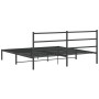 Estructura de cama con cabecero metal negro 193x203 cm de , Camas y somieres - Ref: Foro24-355371, Precio: 104,08 €, Descuent...