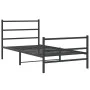 Bed frame with headboard and black metal footboard 100x200cm by , Beds and slatted bases - Ref: Foro24-355378, Price: 68,90 €...