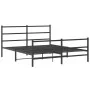 Bed frame with headboard and black metal footboard 160x200cm by , Beds and slatted bases - Ref: Foro24-355386, Price: 106,84 ...